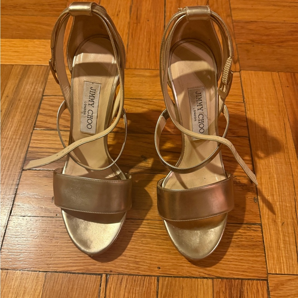 Jimmy Choo Gold Sandals